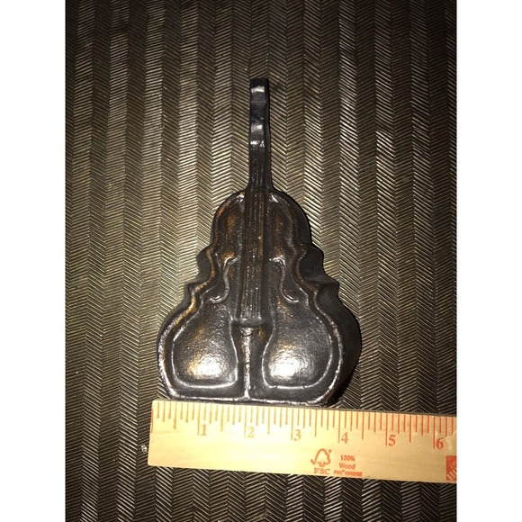 Set of 2 Heavy Bookends, Upright Bass Instrument, Decorative, Patina Finish - Picture 10 of 12